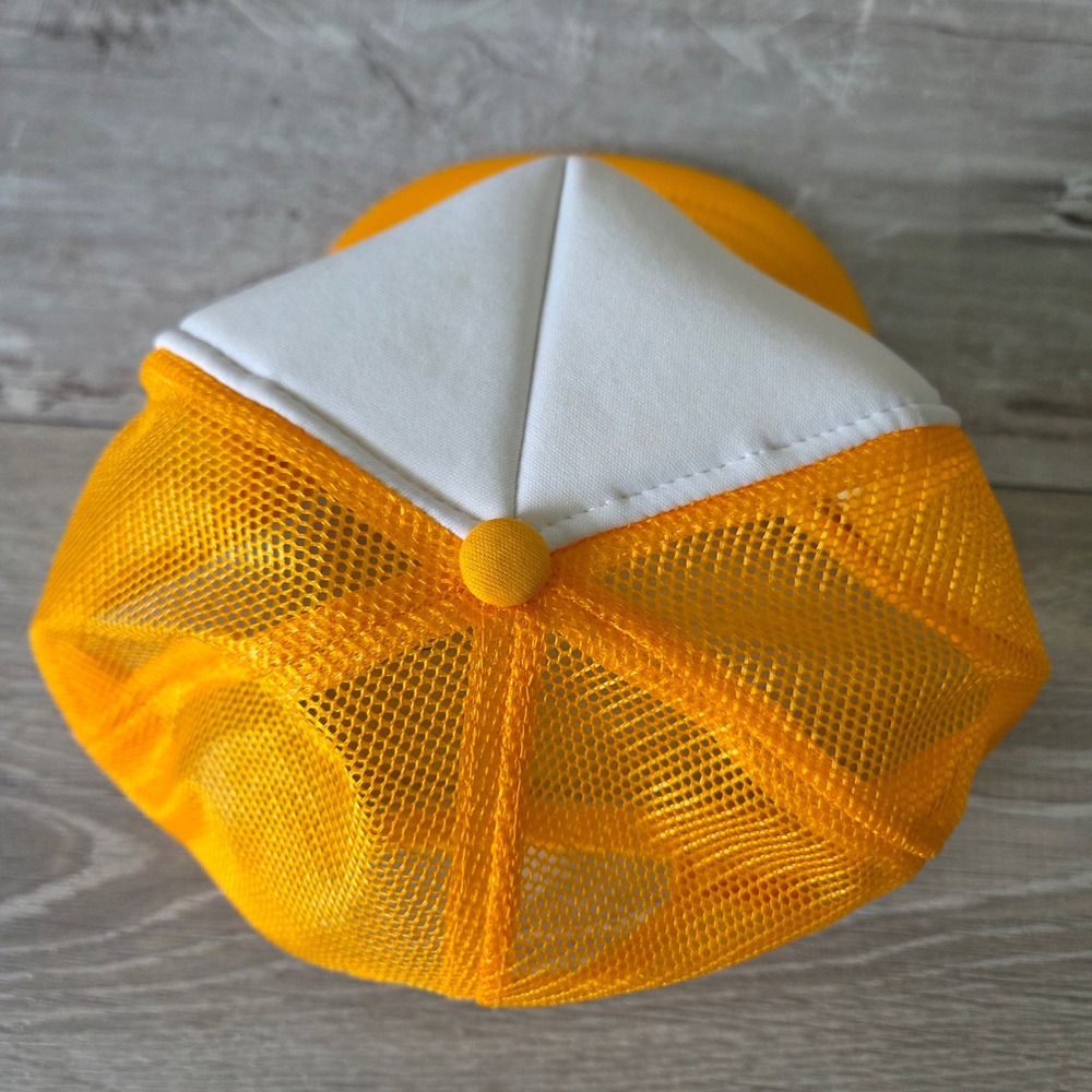 Vtg Nissin Trucker Hat Foam Cap Good Life Mesa Arizona Yellow White Mesh Retro - Picture 7 of 12